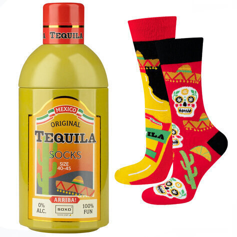 Meeste sokid Soxo Tequila pudelisse kingituse eest 40-45 цена и информация | Meeste sokid | kaup24.ee