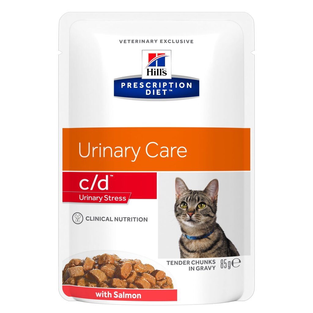 Hill's PRESCRIPTION DIET c/d Urinary Stress kassitoit lõhega, 12 x 85 g цена и информация | Konservid kassidele | kaup24.ee