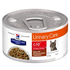 Консервы для кошек Hill's Prescription Diet c/d Urinary Stress Feline с курицей и овощами, 82 г цена и информация | Кошачьи консервы | kaup24.ee