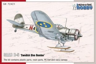 SAAB B-5 Swedish Dive Bomber 1:72 SPECIAL HOBBY SH72421 hind ja info | Poiste mänguasjad | kaup24.ee