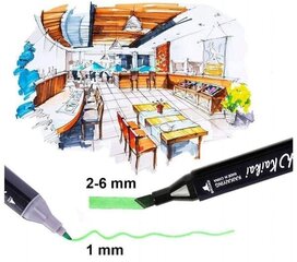 Двусторонние маркеры-фломастеры, 24 шт. цена и информация | Принадлежности для рисования, лепки | kaup24.ee