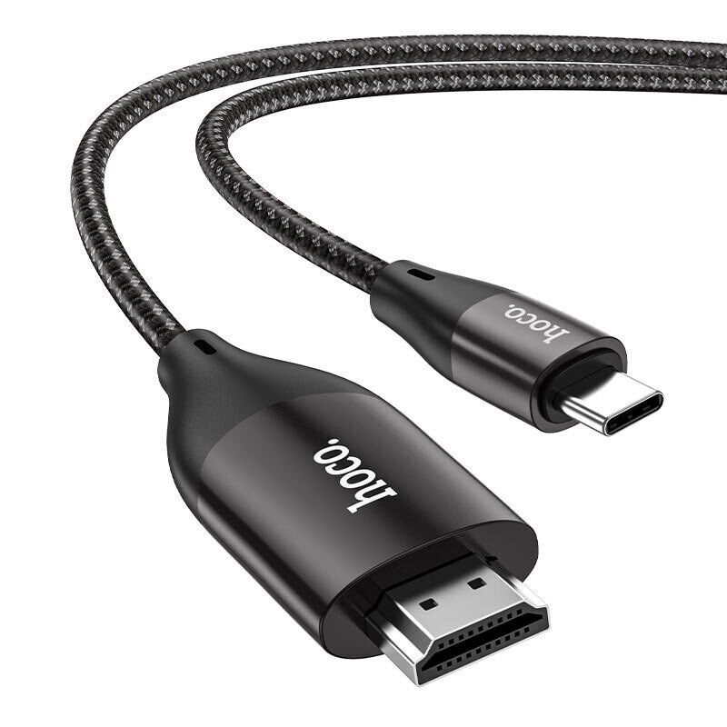 Кабель HDMI Type-C to HDMI Кабель / Провод / Переходник / Адаптер HD  on-screen cable HOCO UA16 |2m, 4K| Black цена | kaup24.ee