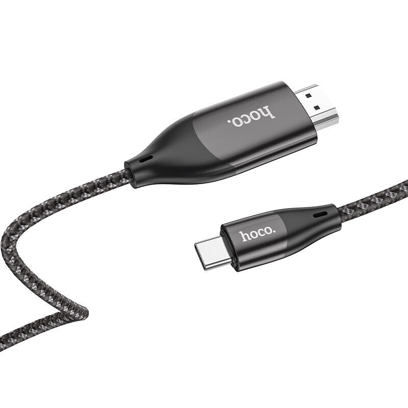 Type-C to HDMI kaabel / kaabel / adapter HD-ekraanikaabel Hoco UA16 |2m, 4K| Must цена и информация | Kaablid ja juhtmed | kaup24.ee