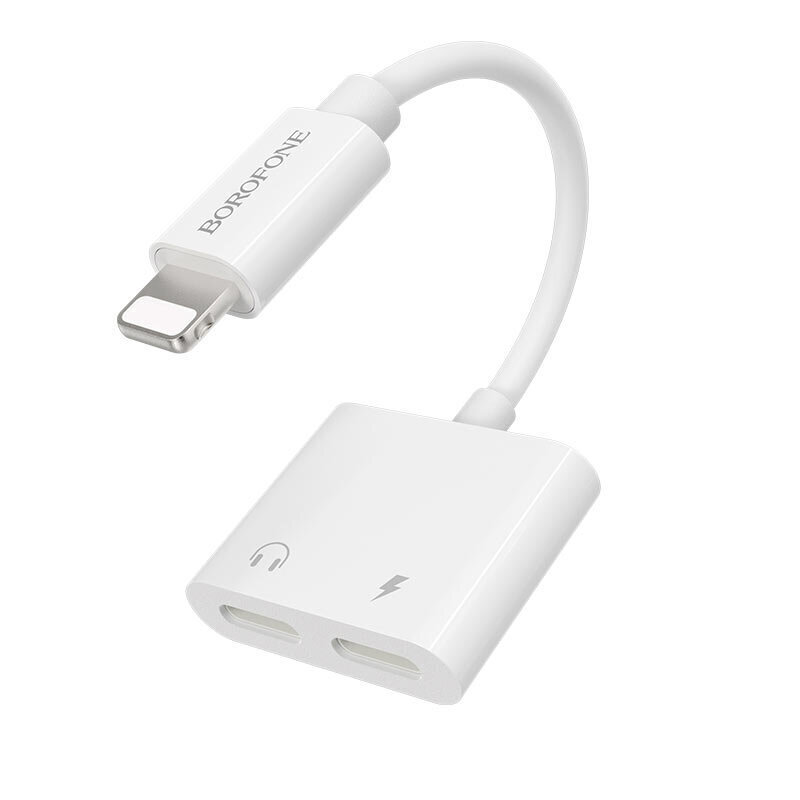 OTG adapter / HUB Lightning (Apple) to 2 x Lightning (Apple), Borofone BV11, valge цена и информация | USB jagajad, adapterid | kaup24.ee