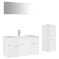 vidaXL vannitoamööblikomplekt, kõrgläikega valge, puitlaastplaat hind ja info | Vannitoa komplektid | kaup24.ee