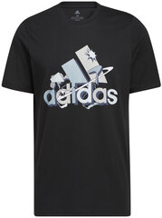 футболка Adidas M Fluid Bos G, чёрная HE4809 HE4809/XL цена и информация | Мужские футболки | kaup24.ee