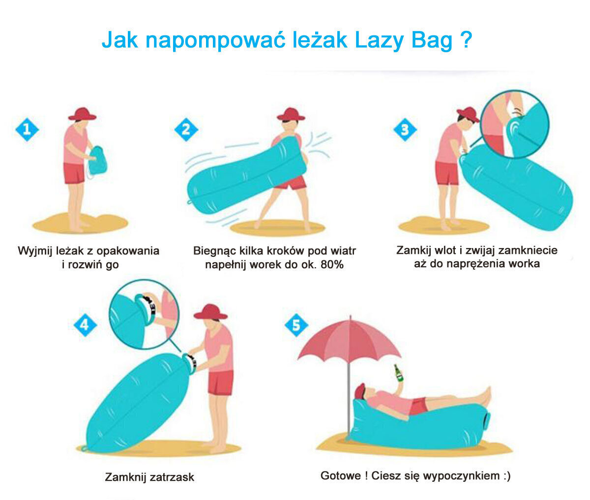 Lebokott Royokamp Lazy Bag 240 x 70 x 50 cm, sinine hind ja info | Täispuhutavad madratsid ja mööbel | kaup24.ee