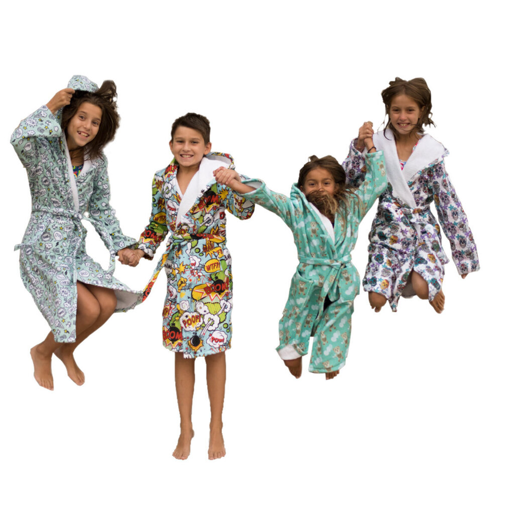 Laste puuvillane hommikumantel P liblikas, CHBA005 hind ja info | Tüdrukute hommikumantlid ja pidžaamad | kaup24.ee