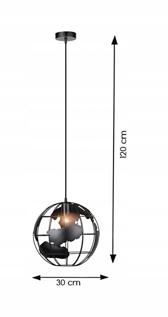 Laevalgusti "Globus" must / metall hind ja info | Rippvalgustid | kaup24.ee