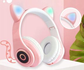 Juhtmevabad BLUETOOTH-kõrvaklapid kassikõrvadega, roosad цена и информация | Наушники | kaup24.ee