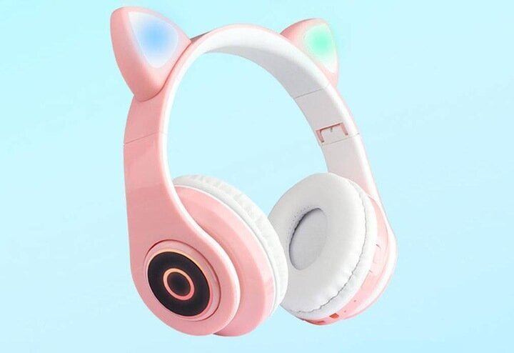 Laste kõrvaklapid Juhtmevabad BLUETOOTH-kõrvaklapid kassikõrvadega, roosad  hind | kaup24.ee