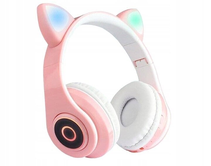 Juhtmevabad BLUETOOTH-kõrvaklapid kassikõrvadega, roosad цена и информация | Kõrvaklapid | kaup24.ee