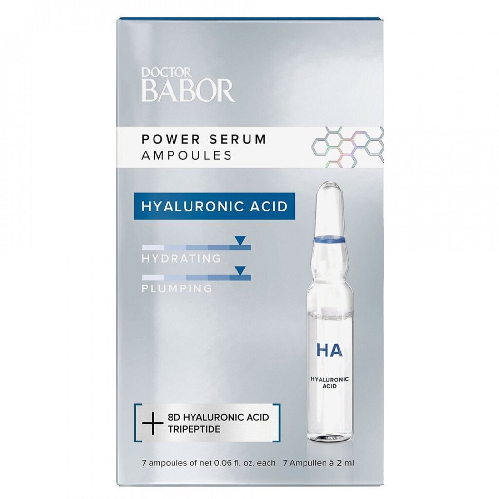 Hüaluroonhappega näoampullid Babor Hyaluronic Acid Ampoule, 2x7 ml цена и информация | Näoõlid, seerumid | kaup24.ee