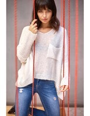 Свободный свитер с карманом BK018, экрю цена и информация | Женские кофты | kaup24.ee