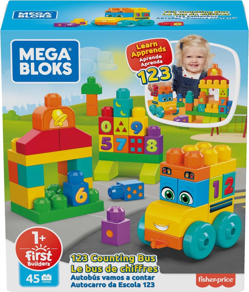 Mega Bloks® numbribuss FBM80 цена и информация | Poiste mänguasjad | kaup24.ee