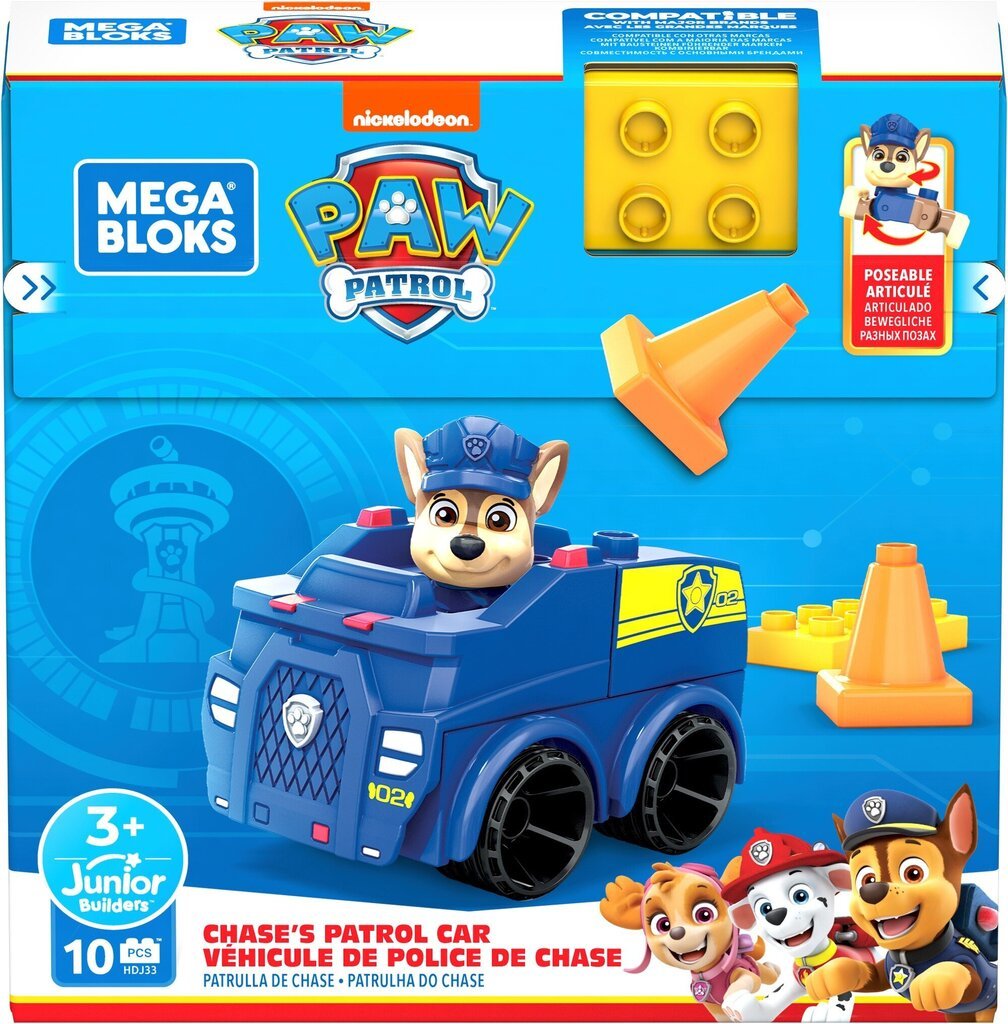 Mega Bloks® Paw Patrol Chase'i patrullauto HDJ33 hind ja info | Poiste mänguasjad | kaup24.ee