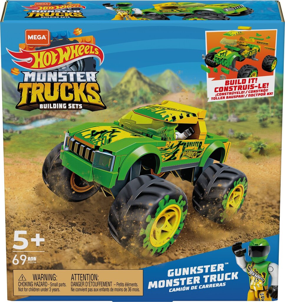 MEGA® Hot Wheels® Monster Truck Gunkster® ehituskomplekt HDJ94 hind ja info | Poiste mänguasjad | kaup24.ee