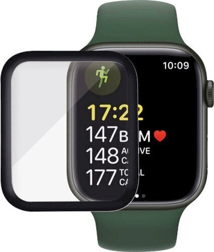 Fusion Nano 9H karastatud klaas kaetud Apple Watch 7 41 mm, must цена и информация | Nutikellade ja nutivõrude tarvikud | kaup24.ee