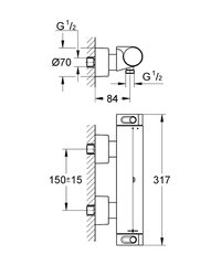 Термостатический смеситель для душа Grohe Grohtherm 2000 New, 34469001 цена и информация | Смесители | kaup24.ee