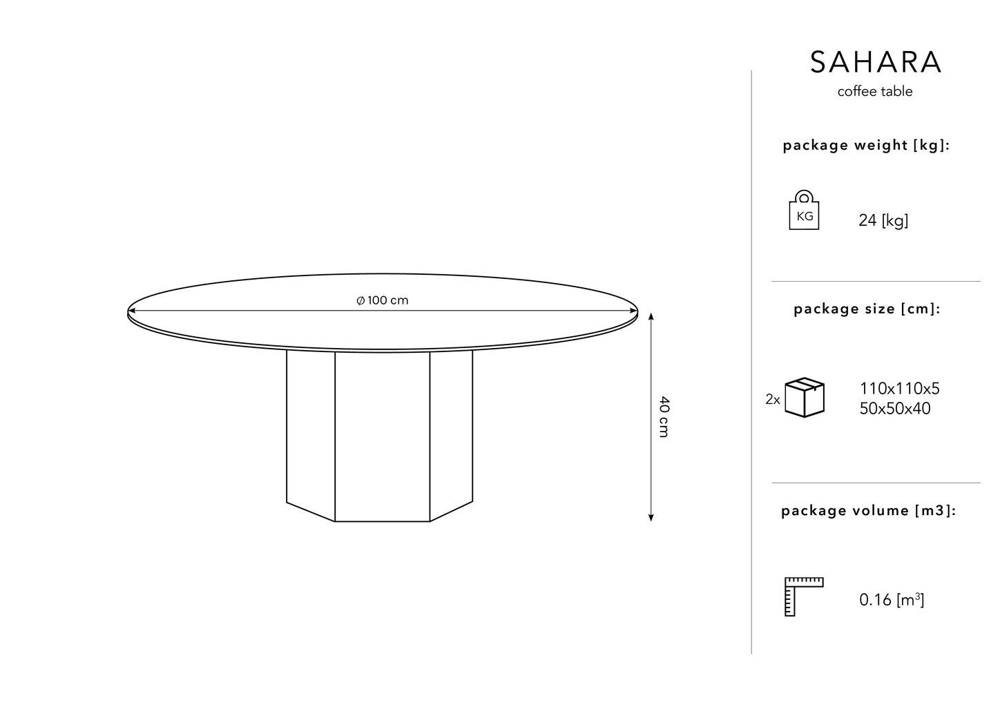 Diivanilaud Micadoni Home Sahara, 100 cm, must цена и информация | Diivanilauad | kaup24.ee