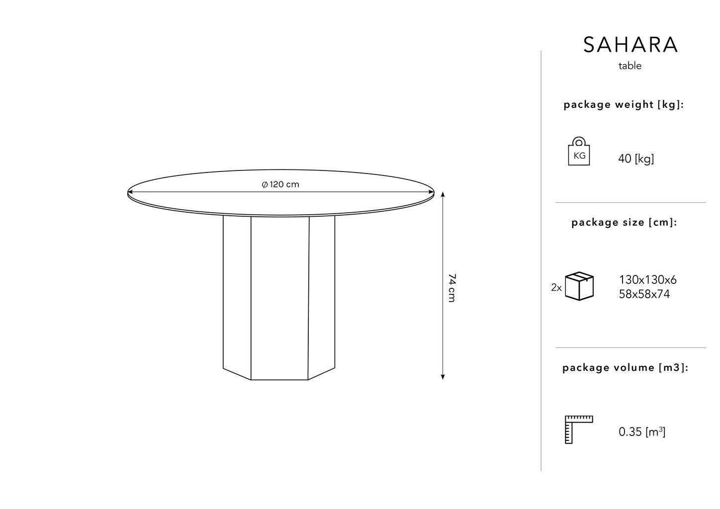 Laud Micadoni Home Sahara, 120 cm, hall hind ja info | Köögi- ja söögilauad | kaup24.ee