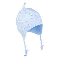 Шапка TuTu из двойного хлопка на весну и осень, синяя цена и информация | Шапки, перчатки, шарфики для новорожденных | kaup24.ee