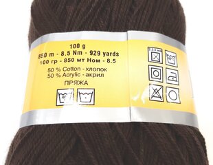 Нитки для вязания Lanoso Cotonax, цвет темно-коричневый 992RT цена и информация | Принадлежности для вязания | kaup24.ee