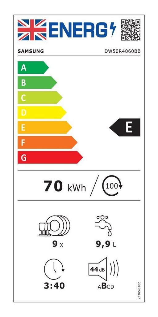 Integreeritud nõudepesumasin Samsung DW50R4060BB hind ja info | Nõudepesumasinad | kaup24.ee