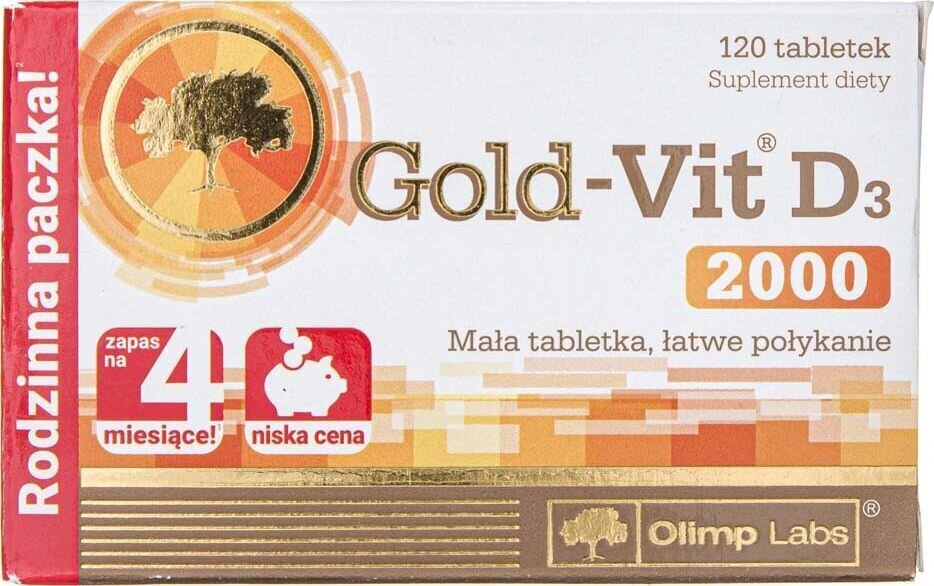 Olimp Olimp Gold-Vit D3 2000 120 Tabl hind ja info | Vitamiinid, toidulisandid, preparaadid tervise heaoluks | kaup24.ee