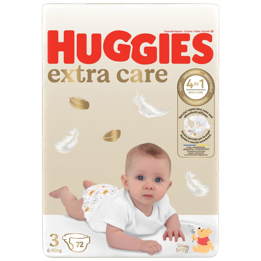 Mähkmed HUGGIES Extra Care, suurus 3, 6-10 kg, 72 tk. hind ja info | Mähkmed | kaup24.ee