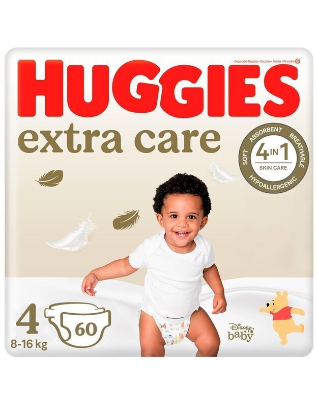 Mähkmed HUGGIES Extra care 4 (8-16 kg), 60 tk цена и информация | Mähkmed | kaup24.ee