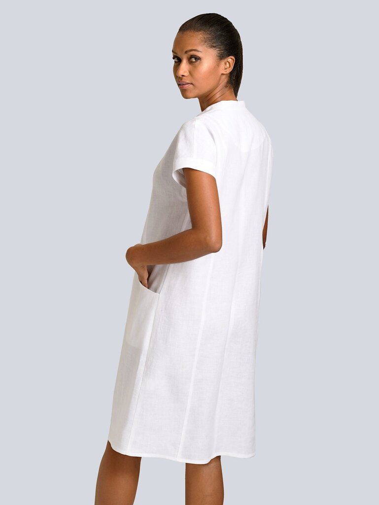 Naiste linane kleit Alba Moda 101-254, valge hind ja info | Kleidid | kaup24.ee