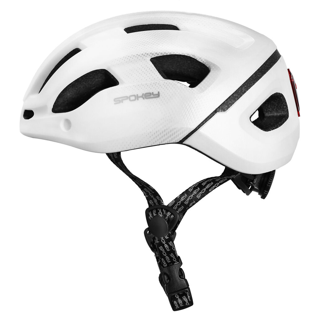 Jalgrattur Helmet Spokey Pointer Speed, koos LED tulega, 55-58 cm, Valge hind ja info | Kiivrid | kaup24.ee