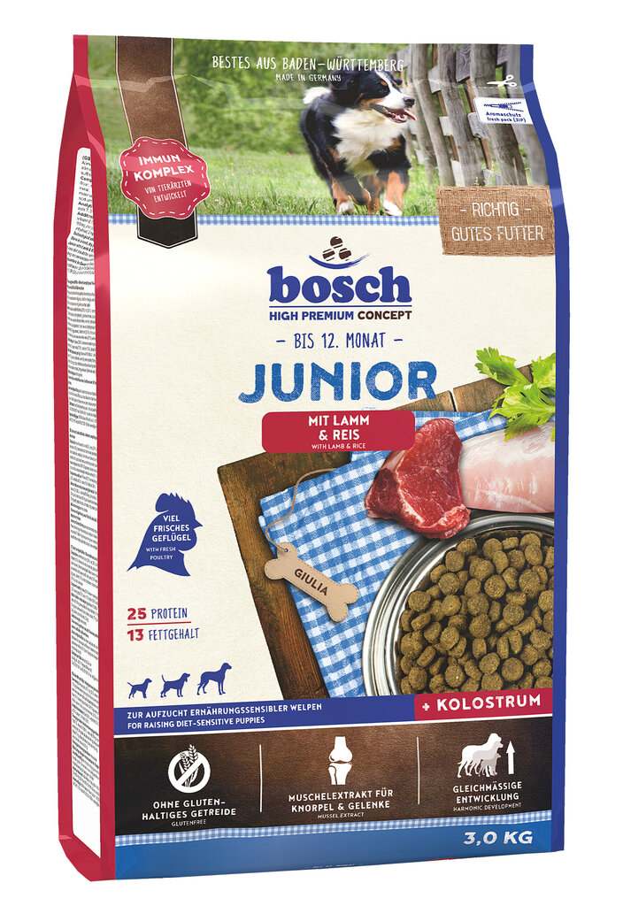 Bosch Tiernahrung Junior Lamb & Rice - 3 kg hind ja info | Kuivtoit koertele | kaup24.ee