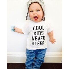 Детская футболка "Cool Kids Never Sleep" цена и информация | Оригинальные футболки | kaup24.ee