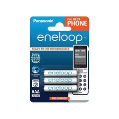 Аккумулятор Panasonic Eneloop AAA 750 3BP Dect цена и информация | Батареи | kaup24.ee