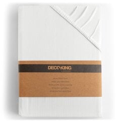 DecoKing jersey Amber White kummiga lina madratsi jaoks, 160x200 cm цена и информация | Простыни | kaup24.ee