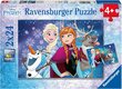 Ravensburger puzzle 2x24 tk, Lumekuninganna цена и информация | Pusled | kaup24.ee