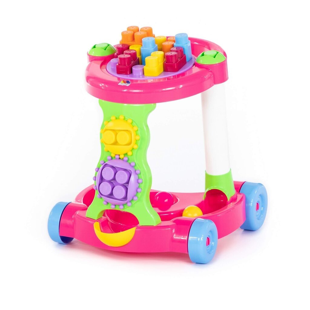 Tõukur koos konstruktoriga (13 elementi) karbis (roosa), Li P 58140 hind ja info | Imikute mänguasjad | kaup24.ee