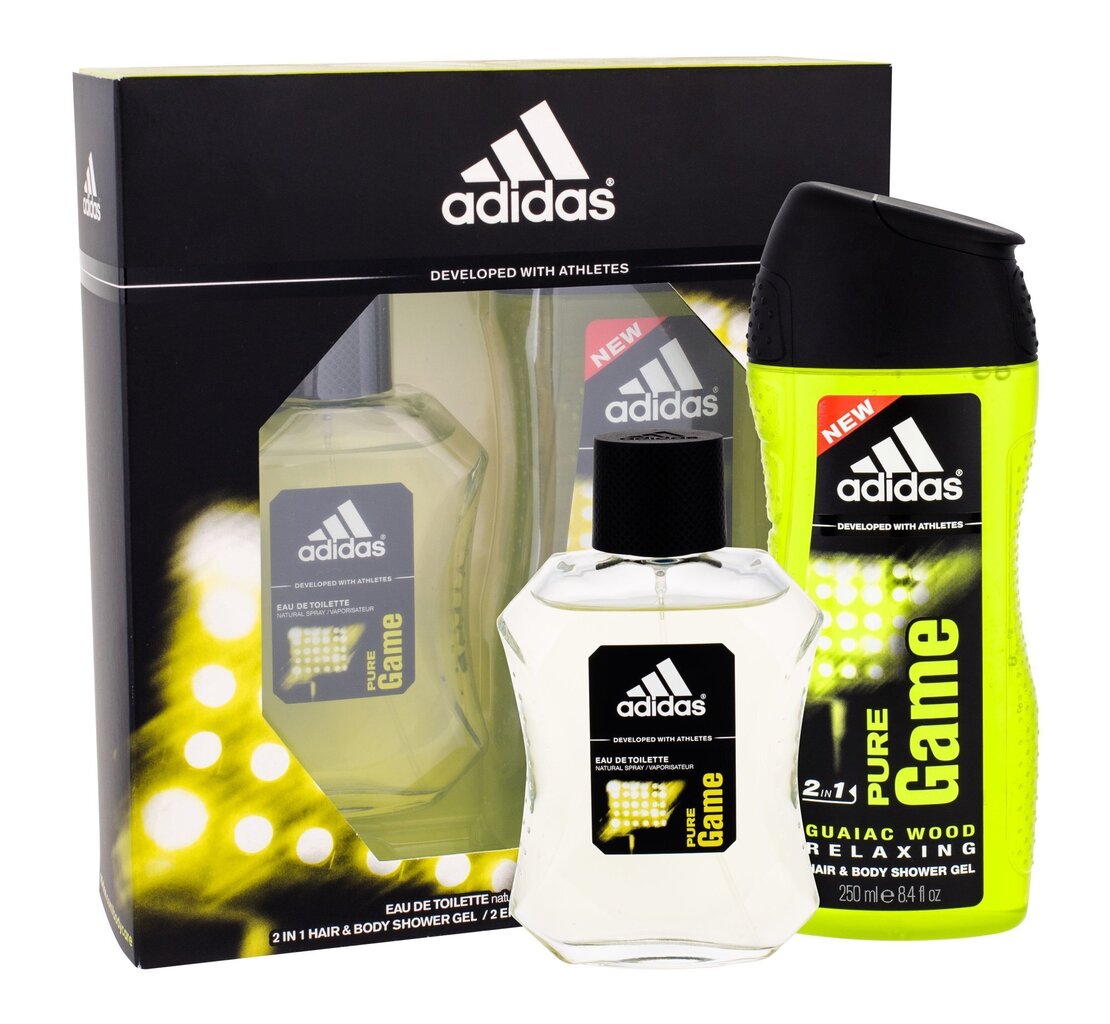 Komplekt Adidas Pure Game: EDT meestele 100 ml + dušigeel 250 ml hind ja info | Meeste parfüümid | kaup24.ee