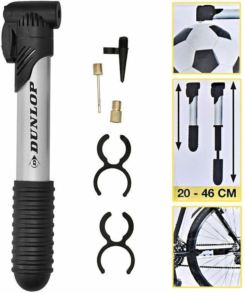 Teleskoop-käsirattapump Dunlop Mini 120 psi (8 bar) hind ja info | Rattapumbad | kaup24.ee