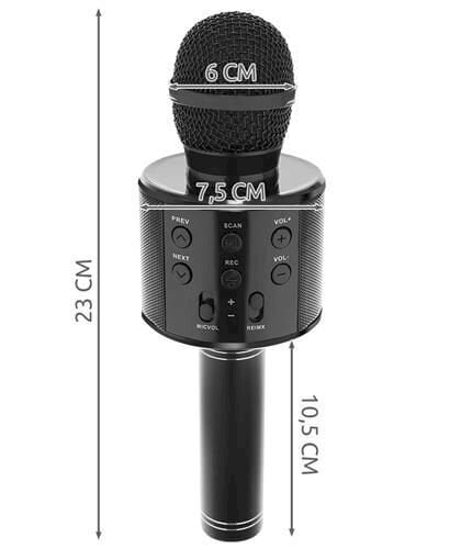 Goodbuy karaokemikrofon sisseehitatud bluetooth kõlariga / 3W / aux / häälmodulaator / USB / Micro SD must цена и информация | Mikrofonid | kaup24.ee