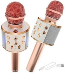 Goodbuy karaokemikrofon sisseehitatud bluetooth kõlariga / 3W / aux / häälmodulaator / USB / Micro SD heleroosa hind ja info | Mikrofonid | kaup24.ee