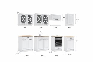 Кухонная мебель GERTRID 260 см, серая цена и информация | Кухонные гарнитуры | kaup24.ee