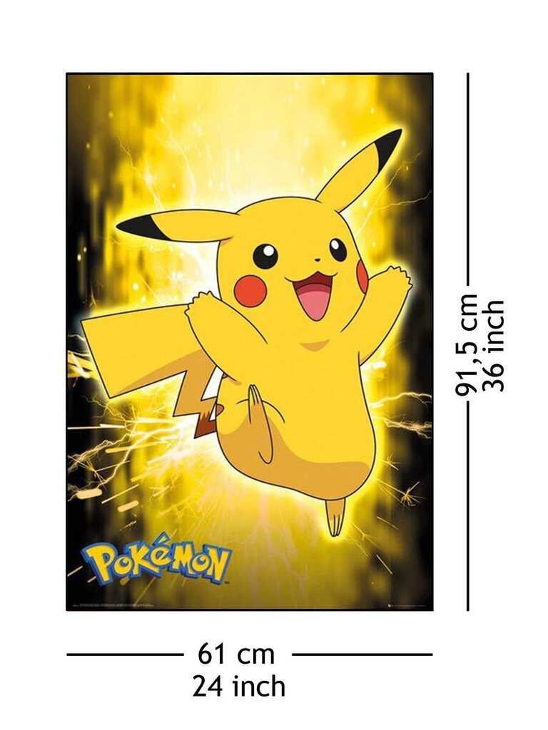 Pokemon Pikachu välk – plakat 61 x 91,5 cm hind ja info | Fännitooted mänguritele | kaup24.ee