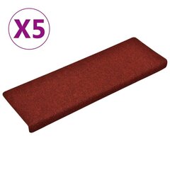 vidaXL trepimatid 5 tk, bordoopunane, 65 x 25 cm aastehnika hind ja info | Vaibad | kaup24.ee