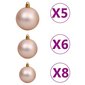 vidaXL kunstkuusk LEDide ja kuulidega, roosa, 120 cm, PVC hind ja info | Kunstkuused | kaup24.ee