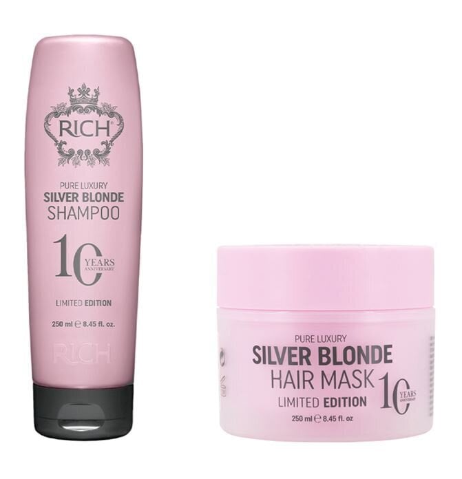 Komplekt RICH Pure Luxury Silver Blonde Shampoo 250 ml + Mask 250 ml цена и информация | Šampoonid | kaup24.ee