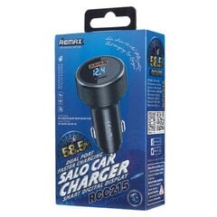 Двухпортовое автомобильное зарядное устройство REMAX Salo USB / USB Type C 58.5Вт 4,5A Power Deliver Quick Charge, черное (RCC215) цена и информация | Зарядные устройства для телефонов | kaup24.ee