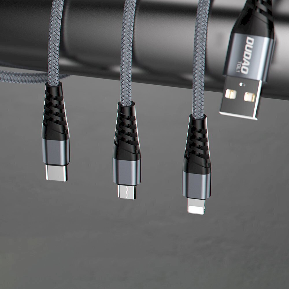 Dudao cable USB - USB Type C 6A cable 1 m gray (TGL1T) цена и информация | Mobiiltelefonide kaablid | kaup24.ee